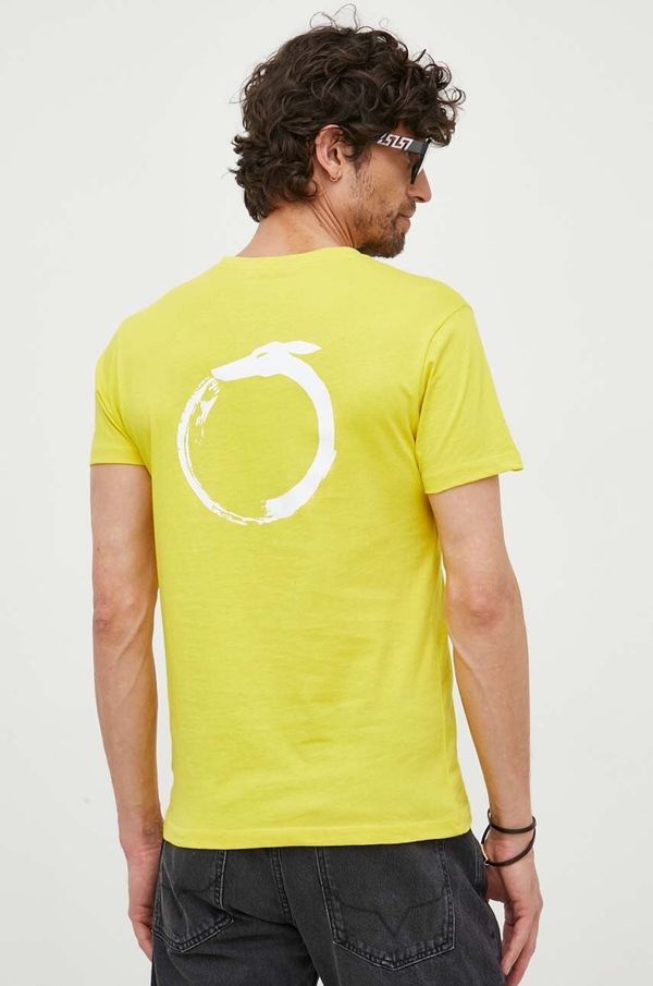 Trussardi Bombažna kratka majica Trussardi rumena barva