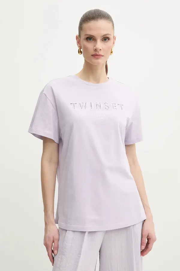 Twinset Bombažna kratka majica Twinset