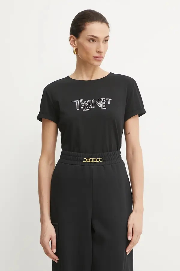 Twinset Bombažna kratka majica Twinset