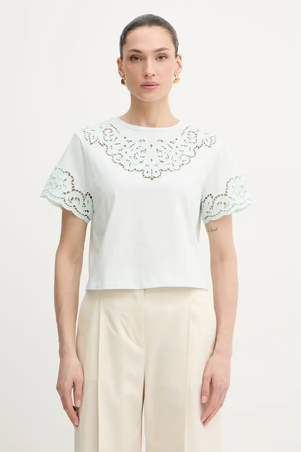 Twinset Bombažna kratka majica Twinset