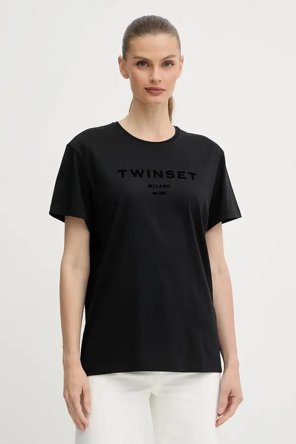 Twinset Bombažna kratka majica Twinset