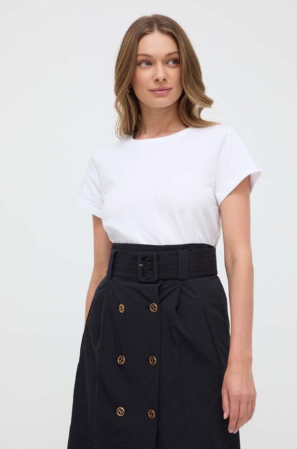 Twinset Bombažna kratka majica Twinset ženski, bela barva