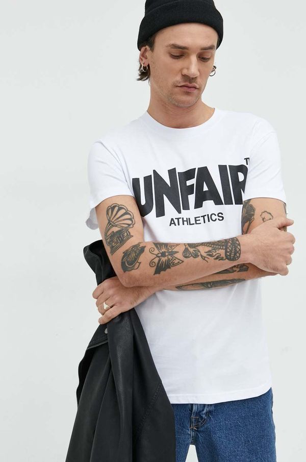 Unfair Athletics Bombažna kratka majica Unfair Athletics bela barva