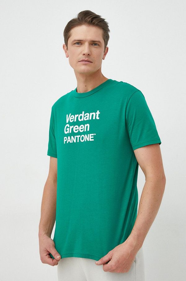 United Colors of Benetton Bombažna kratka majica United Colors of Benetton zelena barva