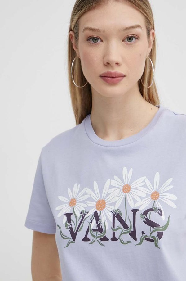 Vans Bombažna kratka majica Vans ženski, vijolična barva