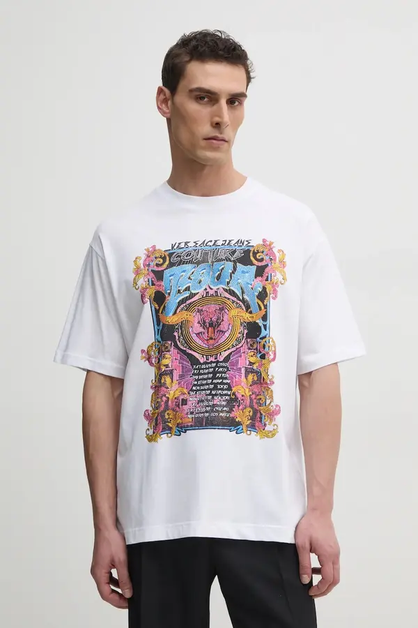 Versace Jeans Couture Bombažna kratka majica Versace Jeans Couture