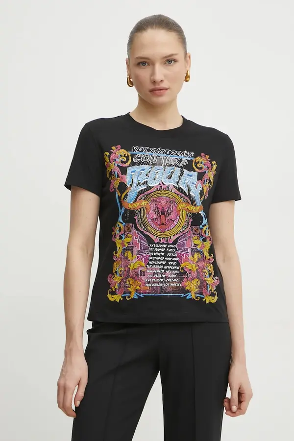 Versace Jeans Couture Bombažna kratka majica Versace Jeans Couture