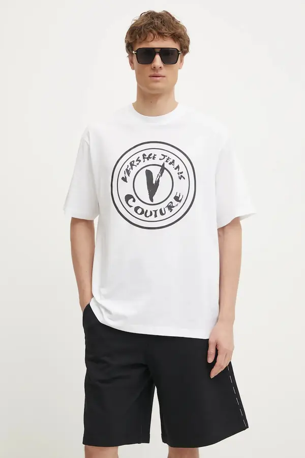 Versace Jeans Couture Bombažna kratka majica Versace Jeans Couture
