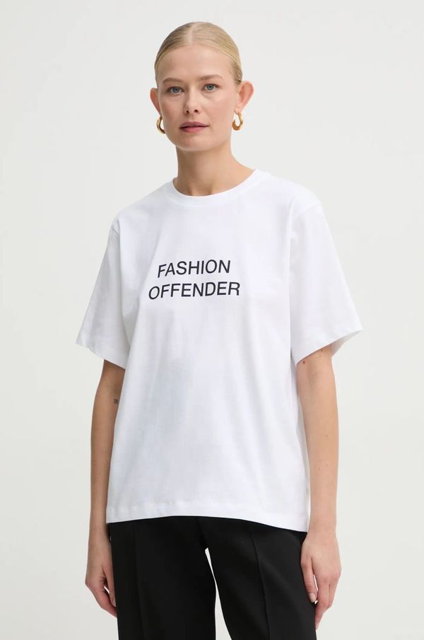 Victoria Beckham Bombažna kratka majica Victoria Beckham ženska, bela barva, 1125JTS006357A