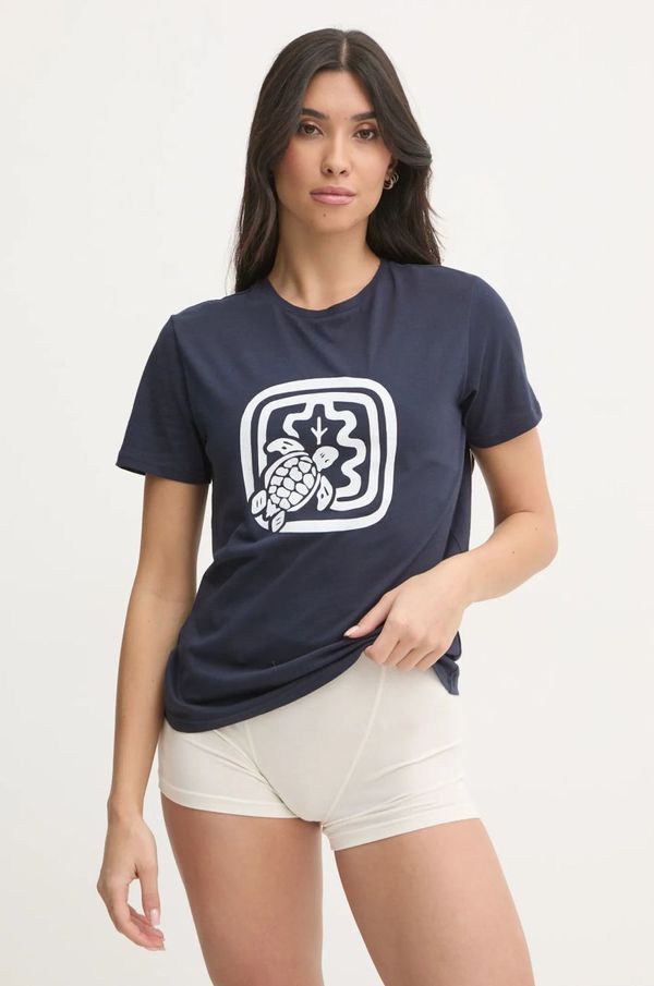 Vilebrequin Bombažna kratka majica Vilebrequin LAORA ženska, mornarsko modra barva, AORAP9I3