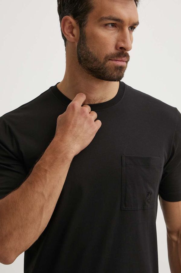 Vilebrequin Bombažna kratka majica Vilebrequin TITAN moška, črna barva, TTNU0P00