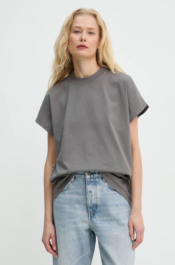 Won Hundred Bombažna kratka majica Won Hundred ženska, siva barva, 3373-12071