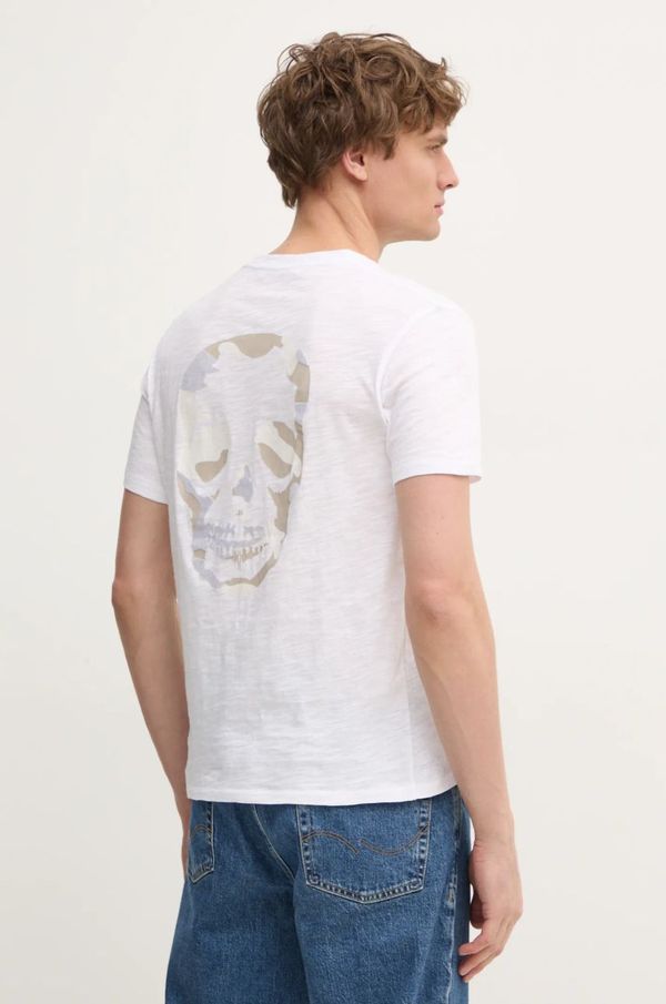 Zadig&Voltaire Bombažna kratka majica ZADIG&VOLTAIRE moška, bela barva, JMTS01708