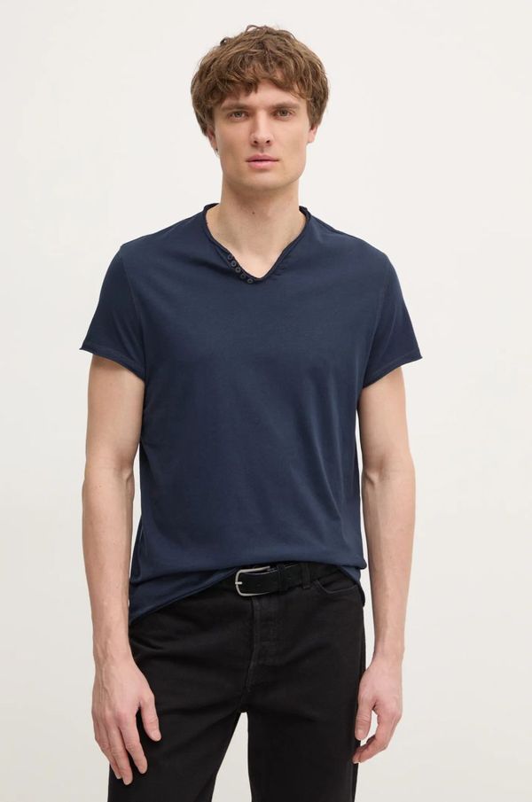 Zadig&Voltaire Bombažna kratka majica ZADIG&VOLTAIRE moška, mornarsko modra barva, JMTN01631