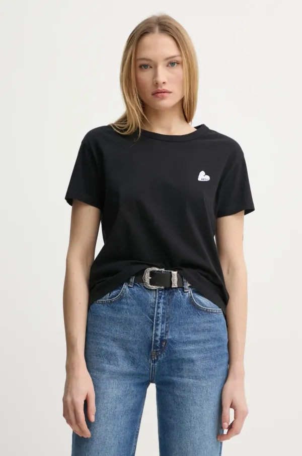 Zadig&Voltaire Bombažna kratka majica ZADIG&VOLTAIRE ženska, črna barva, JWTS02781