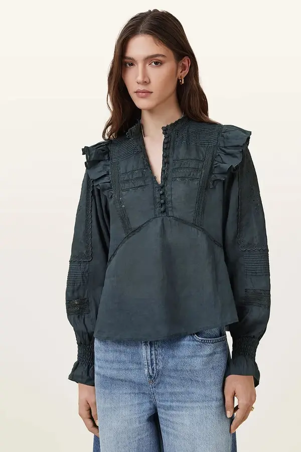 AllSaints Bombažna majica AllSaints HEATHER