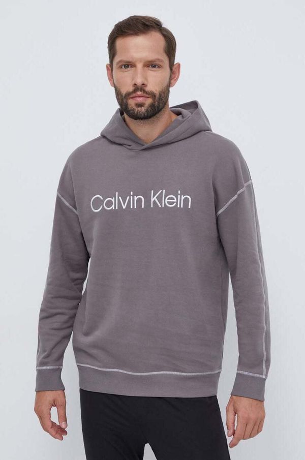 Calvin Klein Underwear Bombažna majica Calvin Klein Underwear siva barva, s kapuco