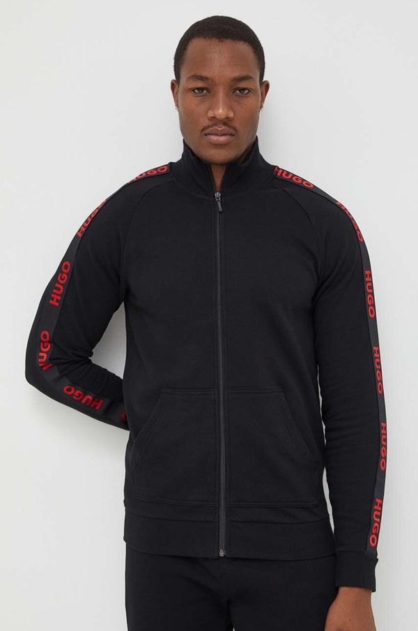 HUGO Bombažna majica HUGO črna barva