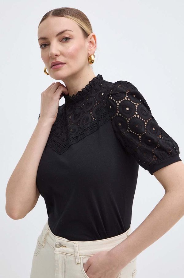 Morgan Bombažna majica Morgan DULIE ženska, črna barva, DULIE