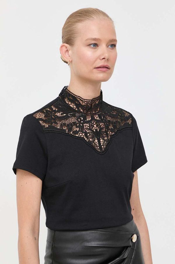 Morgan Bombažna majica Morgan ženska, črna barva