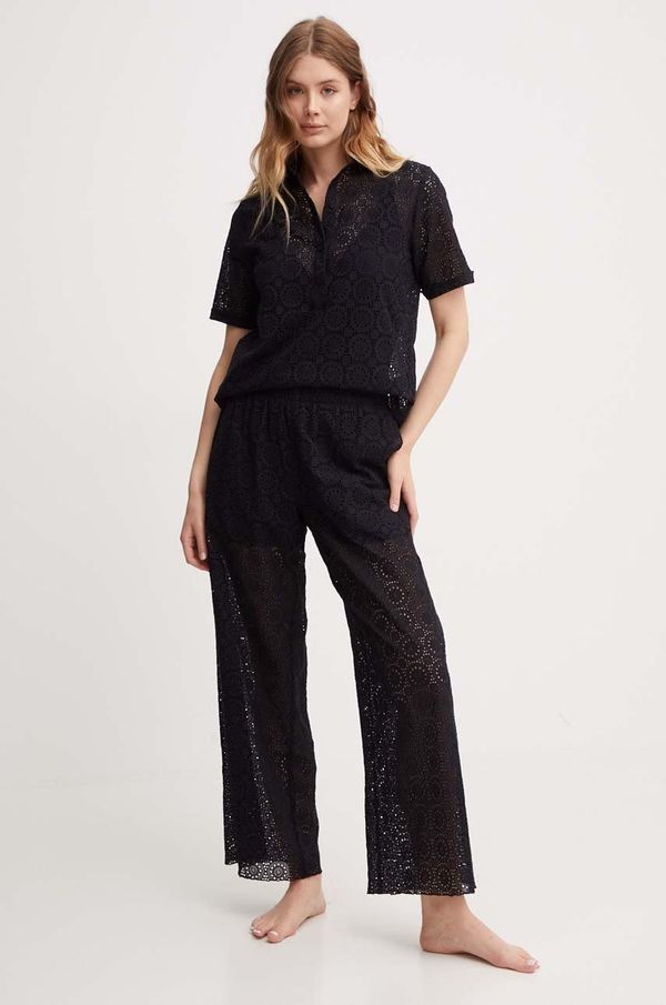 Vilebrequin Bombažna majica Vilebrequin LEONIE ženska, črna barva, LEOAV762