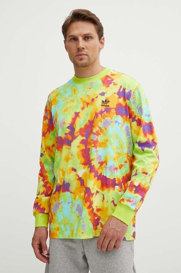 adidas Originals Bombažna majica z dolgimi rokavi adidas Originals zelena barva, IZ0093