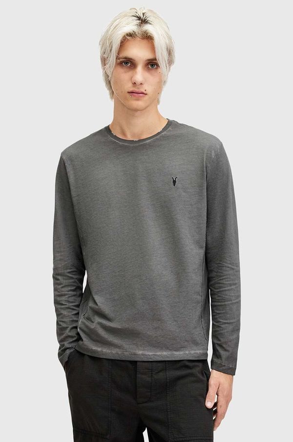 AllSaints Bombažna majica z dolgimi rokavi AllSaints CASA LS CREW črna barva, M011JB