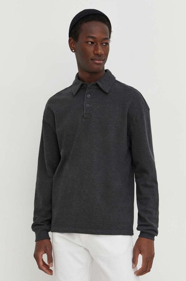 American Vintage Bombažna majica z dolgimi rokavi American Vintage siva barva