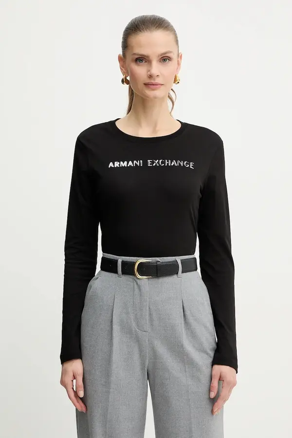 Armani Exchange Bombažna majica z dolgimi rokavi Armani Exchange