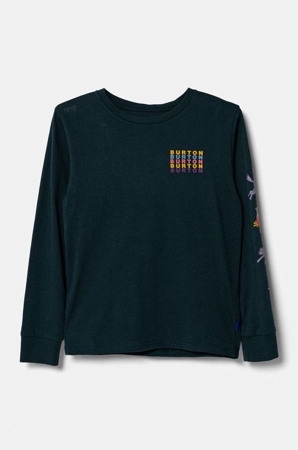 Burton Bombažna majica z dolgimi rokavi Burton ANIMAL SHOW turkizna barva, 243611