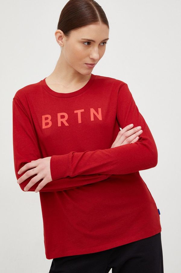 Burton Bombažna majica z dolgimi rokavi Burton rdeča barva