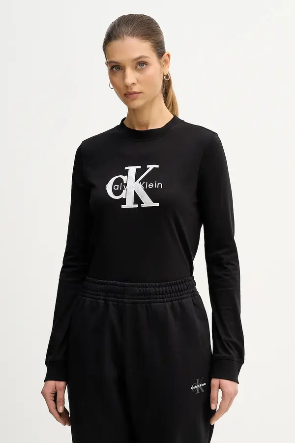 Calvin Klein Jeans Bombažna majica z dolgimi rokavi Calvin Klein Jeans