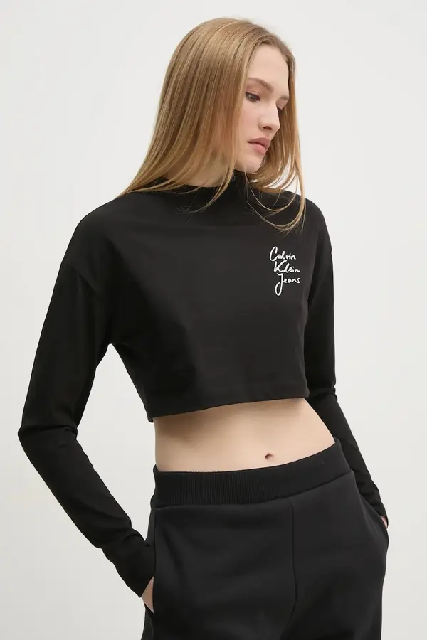 Calvin Klein Jeans Bombažna majica z dolgimi rokavi Calvin Klein Jeans