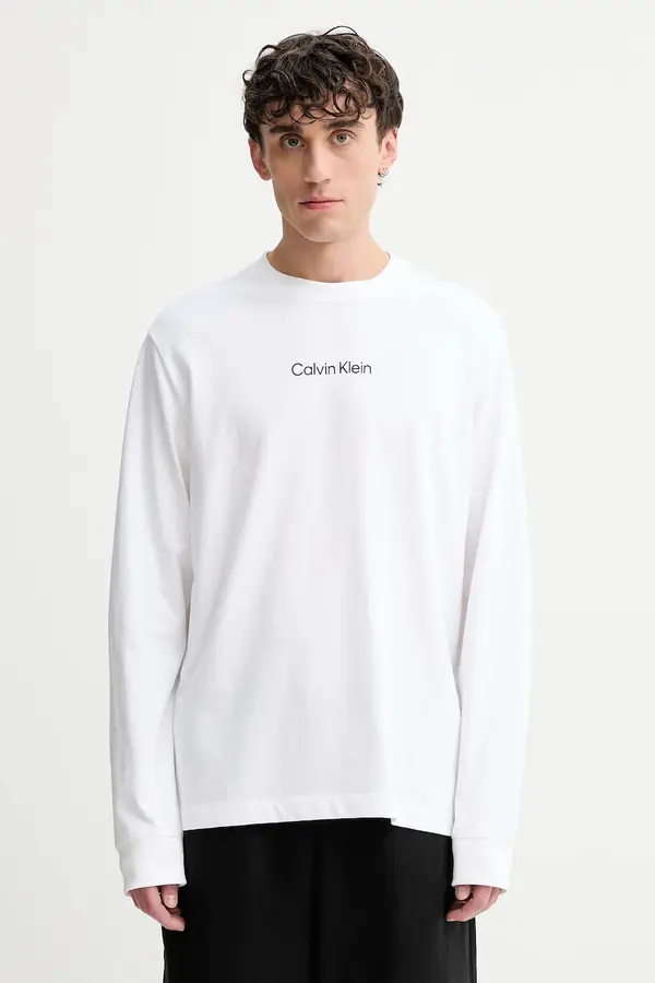 Calvin Klein Bombažna majica z dolgimi rokavi Calvin Klein