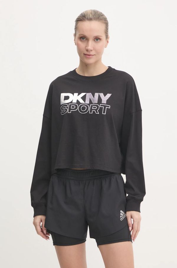 DKNY Bombažna majica z dolgimi rokavi Dkny črna barva, DP5T1117