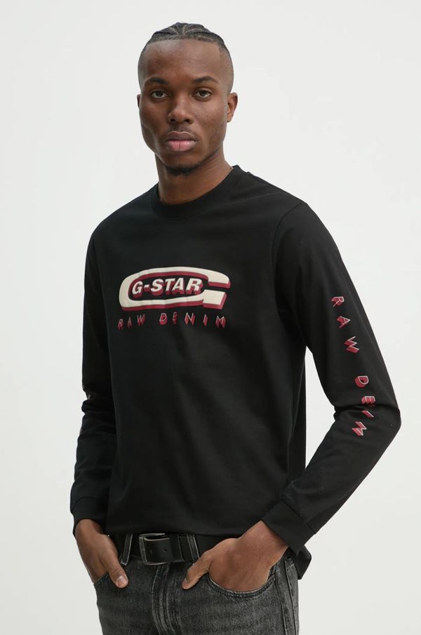 G-Star Raw Bombažna majica z dolgimi rokavi G-Star Raw črna barva, D25152-C336