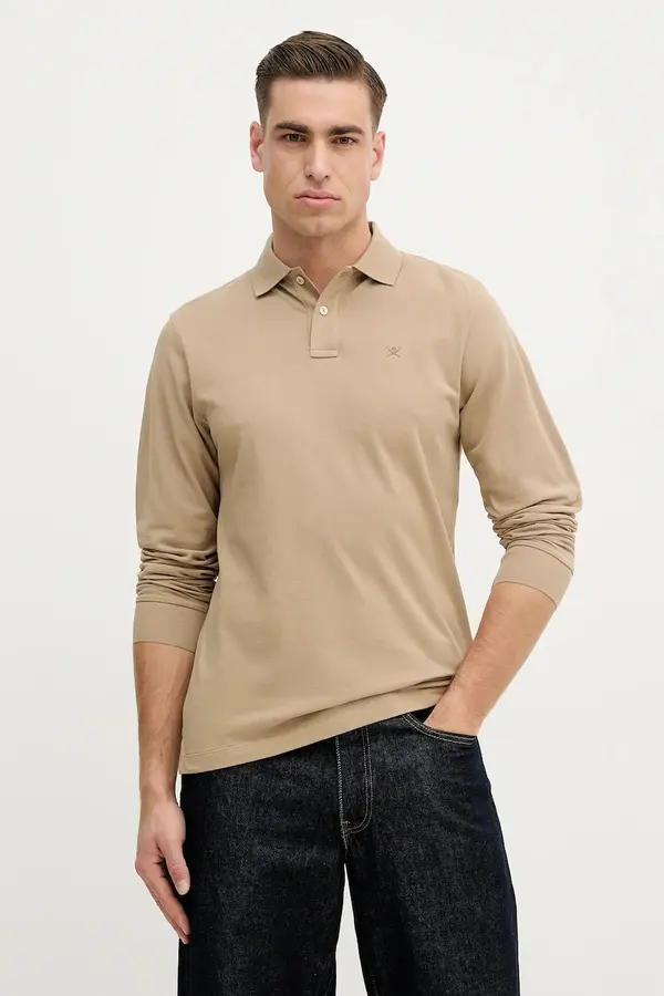 Hackett London Bombažna majica z dolgimi rokavi Hackett London