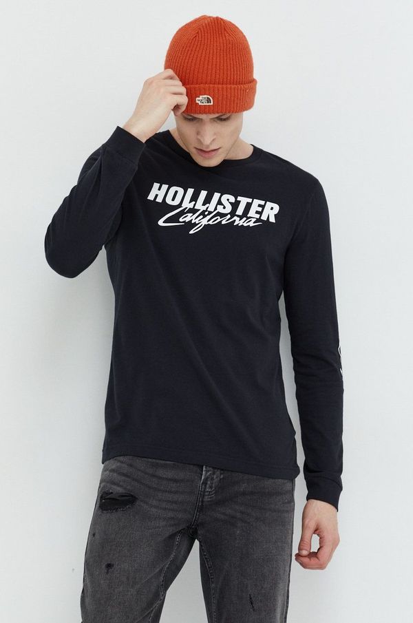 Hollister Co. Bombažna majica z dolgimi rokavi Hollister Co. bela barva