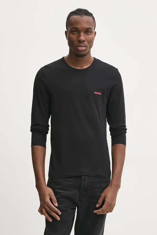HUGO Bombažna majica z dolgimi rokavi HUGO 3-pack LS-SHIRT RN TRIPLET