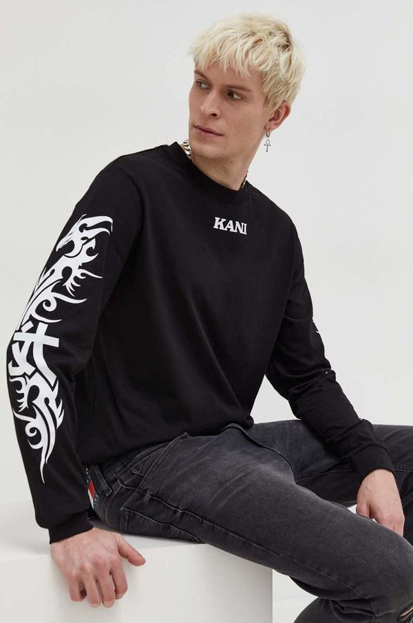 Karl Kani Bombažna majica z dolgimi rokavi Karl Kani črna barva