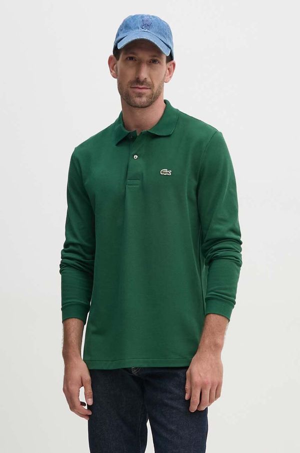 Lacoste Bombažna majica z dolgimi rokavi Lacoste L1312 132 zelena barva