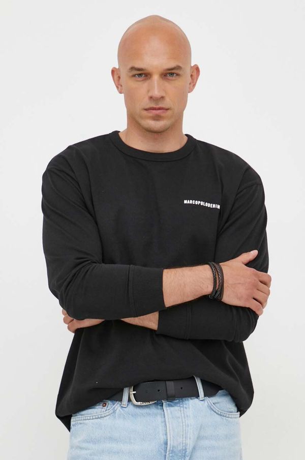 Marc O'Polo Bombažna majica z dolgimi rokavi Marc O'Polo DENIM črna barva