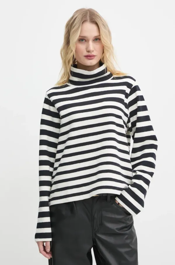 Marc O'Polo Bombažna majica z dolgimi rokavi Marc O'Polo mornarsko modra barva, 500204052059