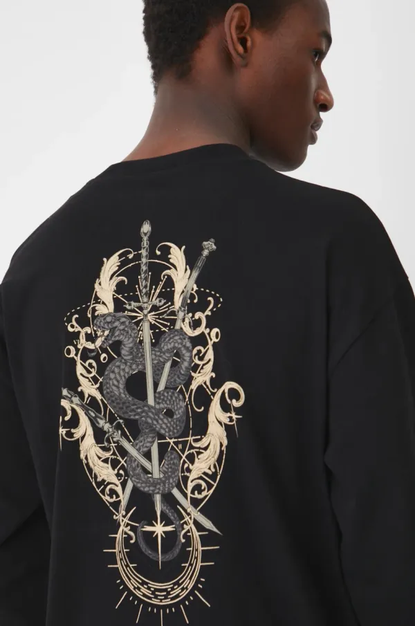 Medicine Bombažna majica z dolgimi rokavi Medicine črna barva