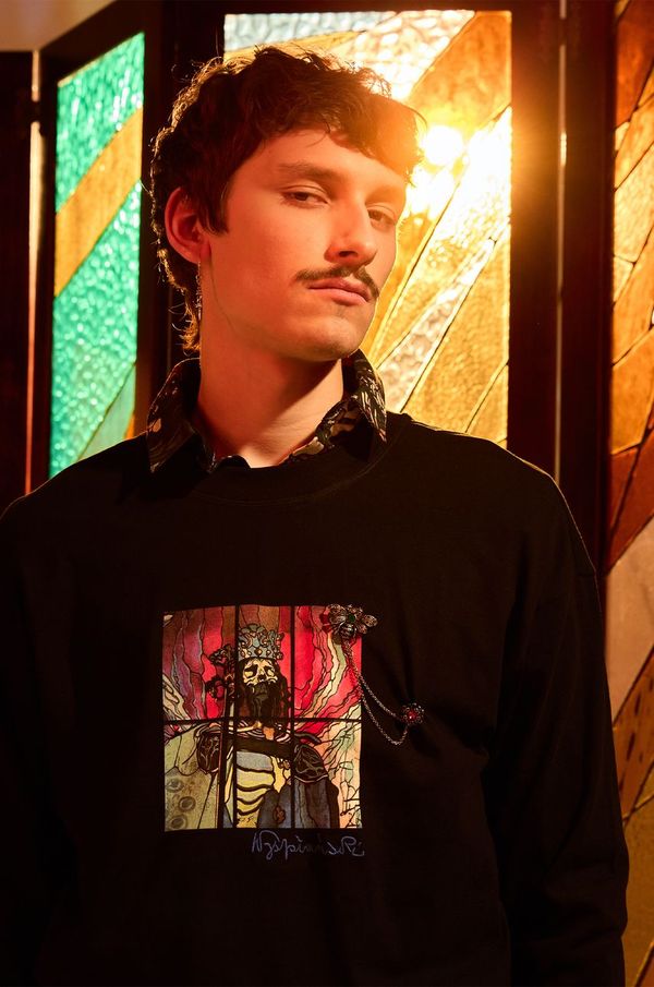 Medicine Bombažna majica z dolgimi rokavi Medicine moški, črna barva