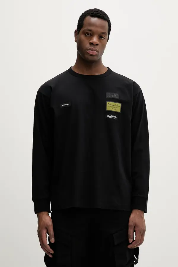 MM6 Maison Margiela Bombažna majica z dolgimi rokavi MM6 Maison Margiela