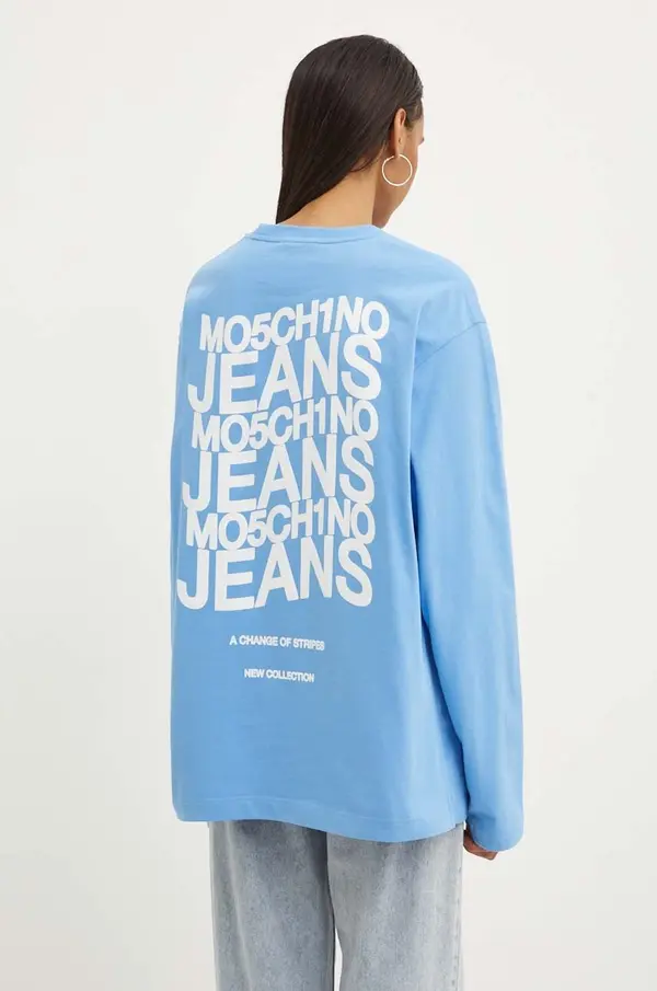 Moschino Jeans Bombažna majica z dolgimi rokavi Moschino Jeans