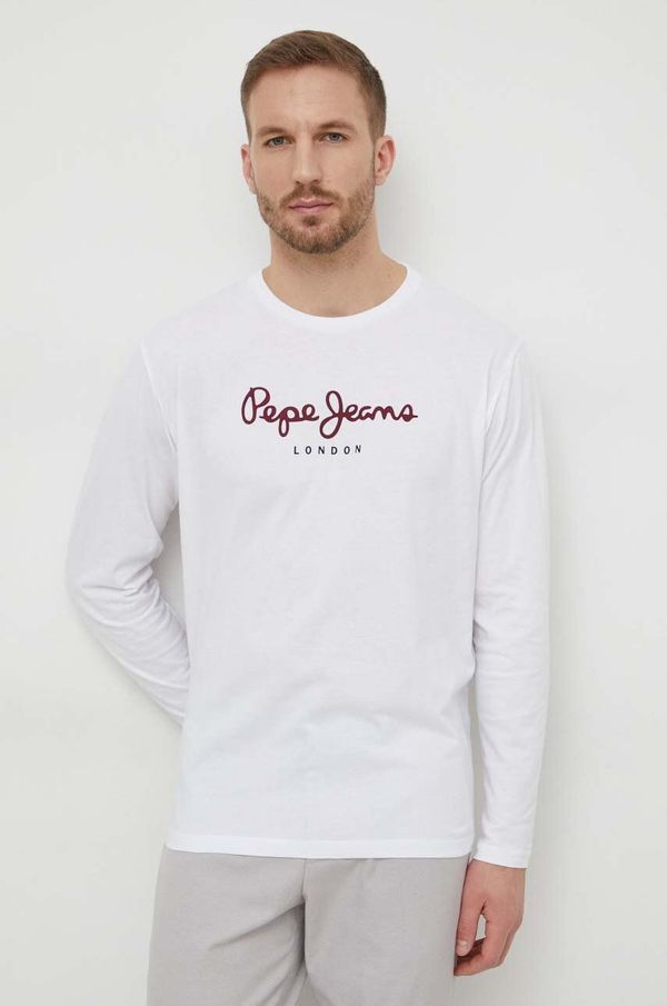 Pepe Jeans Bombažna majica z dolgimi rokavi Pepe Jeans Eggo Long N bela barva