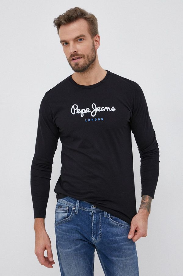 Pepe Jeans Bombažna majica z dolgimi rokavi Pepe Jeans Eggo Long N črna barva