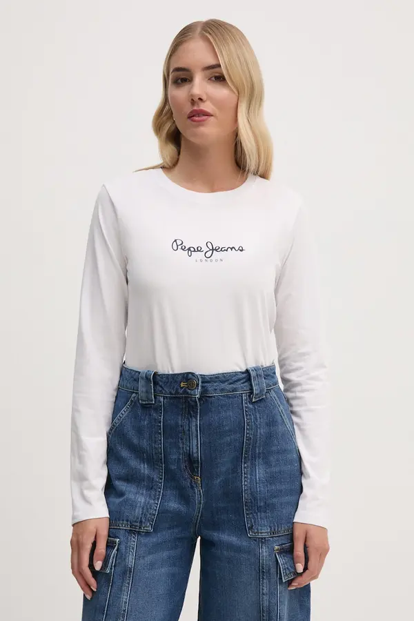 Pepe Jeans Bombažna majica z dolgimi rokavi Pepe Jeans FIORE LS